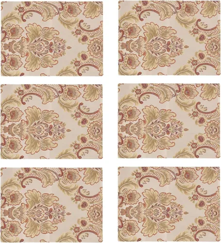Vista 8 de kilofly 6 manteles individuales elegantes de jacquard de brocado floral (11.8 x 15.7 pulgadas)