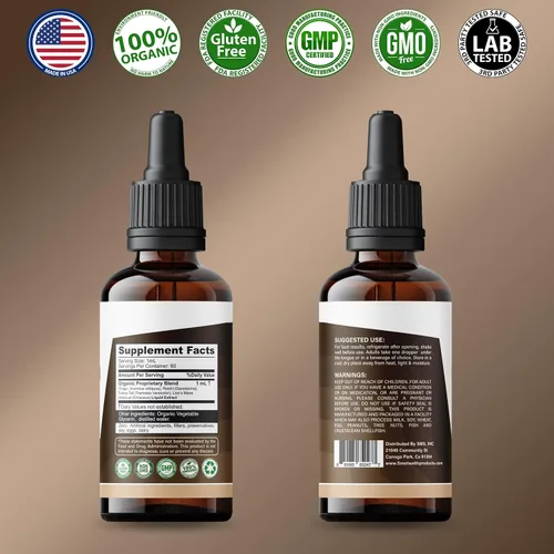 Vista 4 de Suplemento complejo de hongos gotas de tintura, melena de león, reishi, cola de pavo, chaga, para apoyo del sistema inmunológico, gotas líquidas