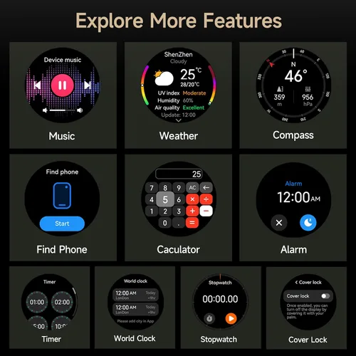 Vista 9 de Ulefone Armor Watch Pro - Relojes inteligentes militares para hombre, pantalla AMOLED Corning de 1.50 pulgadas, resistente al agua 5ATM