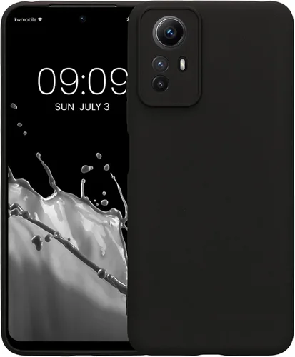 Vista 5 de kwmobile Funda compatible con Xiaomi Redmi Note 12S - Funda protectora delgada de TPU para teléfono - Acabado mate suave - Negro mate