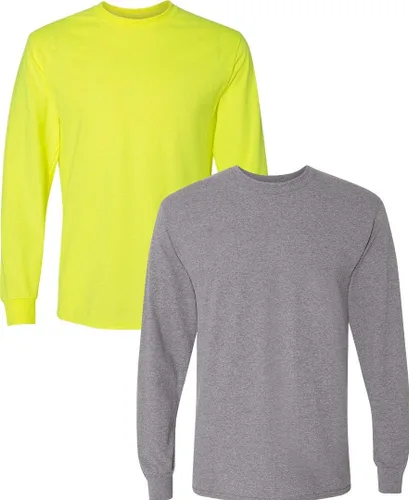 Vista 5 de Gildan - Camiseta DryBlend de manga larga para adulto, estilo G8400, paquete de 2