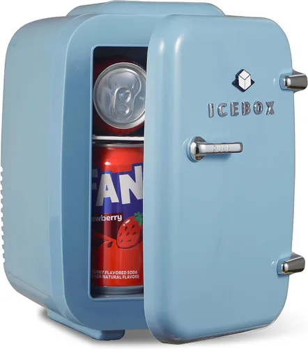 Vista 16 de ICEBOX IBMF4BLS - Mini refrigerador para dormitorio, refrigerador para el cuidado de la piel, enfriador portátil y calentador para maquillaje