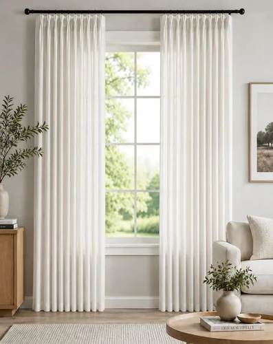 Vista 12 de PONY DANCE Cortinas plisadas de lino rosa de 96 pulgadas de largo para dormitorio, cortinas gruesas con pestaña trasera para sala de estar con 16