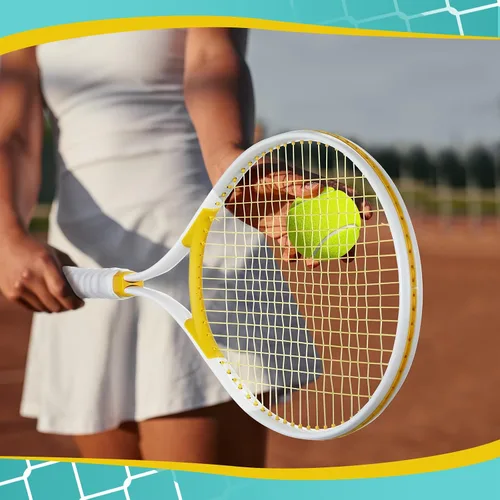 Vista 5 de Liliful 4 raquetas de tenis para adultos recreativas para 4 jugadores, raquetas de tenis de 27 pulgadas, raquetas de tenis ligeras a granel