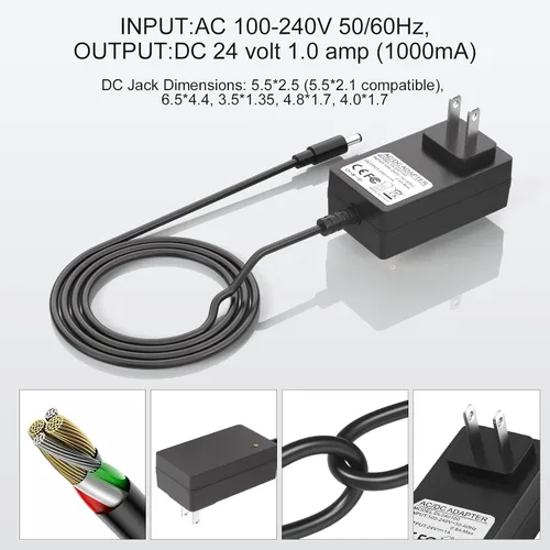 Vista 3 de Cargador de 24 V compatible con pistola de masaje Hyperice Hypervolt – apto para Toloco Em26, Aerlang Em13, Hypervolt, Darkiron, Hardnex, Legiral