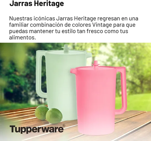 Vista 2 de Tupperware Heritage - Jarra de 1 galón en menta, apta para lavavajillas y sin BPA