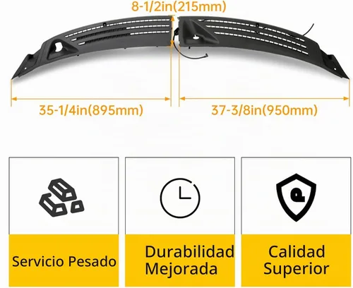 Vista 2 de Panel de cubierta para limpiaparabrisas compatible con Ford F150 2004-2008, rejilla de ventilación del limpiaparabrisa exterior, frontal, izquierdo