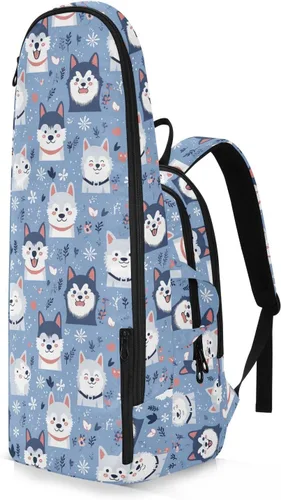 Vista 2 de Bolsa de tenis y bádminton linda y resistente y sencilla con cremallera azul, bolsa de tenis para hombres y mujeres, bolsa deportiva para raquetas
