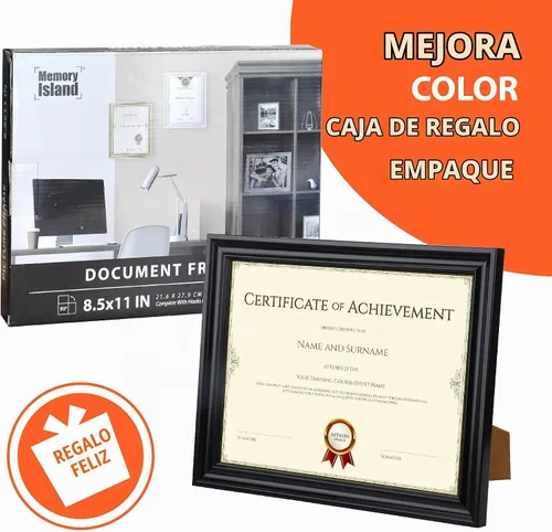 Vista 6 de Memory Island Marcos para documentos de 8.5 x 11, juego de 4 marcos de certificados para pared o mesa, marcos de diploma para premio de grado