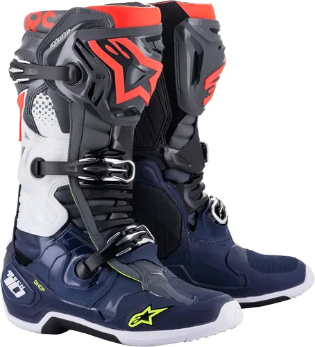 Vista 15 de Alpinestars Botas Tech 10 para hombre, Negro/Rojo Fluo, 7
