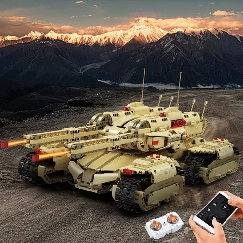 Vista 2 de Mould King 20011 Tecnología MOC Bloque de Construcción Mamut Tanque, Kit de Modelo de Tanque RC Recargable de Control Remoto para Adultos