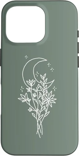 Vista 20 de Funda botánica de flores silvestres para iPhone 16 verde salvia