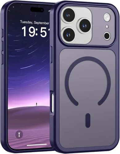 Vista 61 de SUPFINE Funda magnética para iPhone 11 Pro Max (compatible con MagSafe) (protección contra caídas de grado militar), delgada, translúcida mate, a