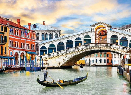 Vista 2 de EuroGraphics Rompecabezas de puente de Venecia Rialto (1000 piezas), modelo: 6000-0766