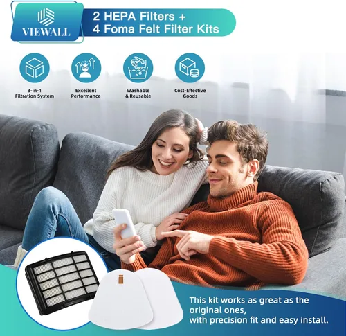 Vista 3 de Filtro de Reemplazo VIEWALL para Aspiradora Shark NV360 NV352 NV356E ZU503AMZ CU500 CU520 NV350 NV351 NV352 NV355 NV357 NV358 NV366 NV370 NV380