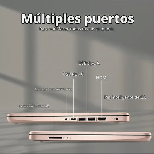 Vista 9 de HP 2022 Stream - Laptop BrightView HD de 14 pulgadas, Intel Celeron N4120, 4 GB de RAM, 64 GB SSD, gráficos Intel HD, cámara web 720p, 1 año Office