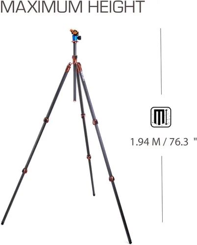 Vista 3 de 3 Legged Thing Pro Range 2.0 Winston 2.0 Kit de sistema de trípode de fibra de carbono – Trípode ajustable para cámara con 3 patas desmontables