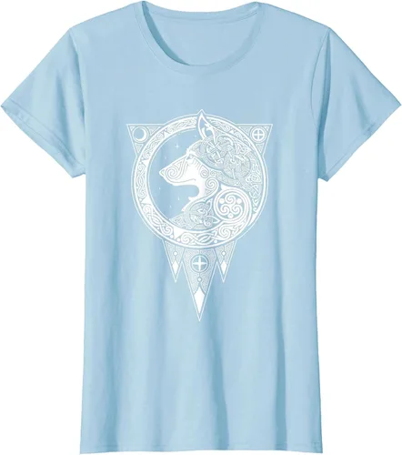 Vista 20 de Viking Fenris Wolf - Camiseta de mitología nórdica con símbolo de Fenrir Asphalt Grey