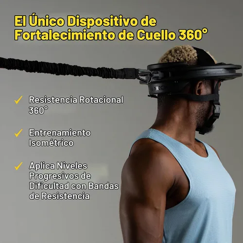 Vista 2 de Iron Neck - Advanced Neck Trainer, Strengthener, Exerciser, & Rehabilitation Device to Relieve Pain & Improve Posture - Workout & Strength Training