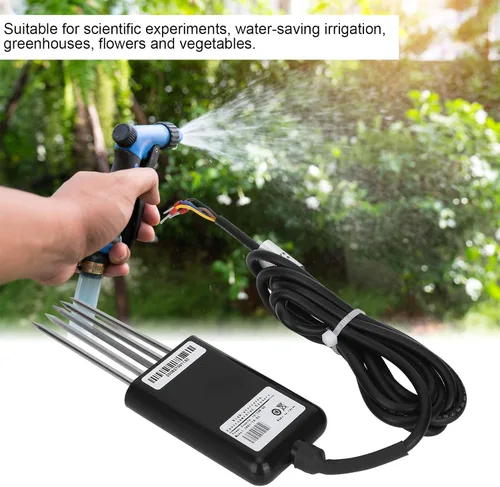 Vista 2 de Sensor de suelo, sonda de sensor integral de 5 pines, para suelo + NPK + temperatura y humedad + detección de conductividad, para varios suelos