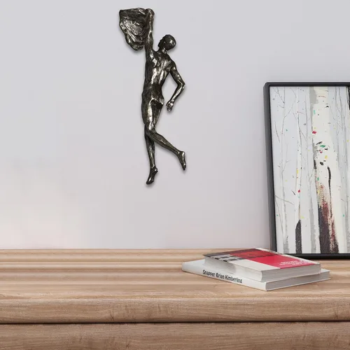 Vista 3 de Arte de pared de hombre escalador, esculturas modernas de pared de resina en 3D, esculturas creativas de pared de hombre escalador, estatua