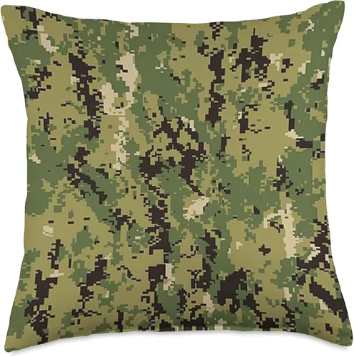 Vista 4 de XGVCBLWJHBSY Creations Co AOR2 - Almohada de camuflaje digital con patrón militar, color verde, 16 x 16 pulgadas, multicolor