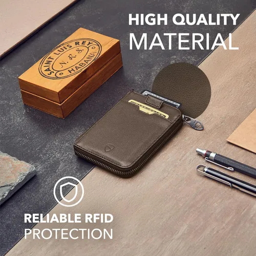 Vista 24 de Vaultskin NOTTING HILL - Cartera con cremallera y protección RFID para tarjetas