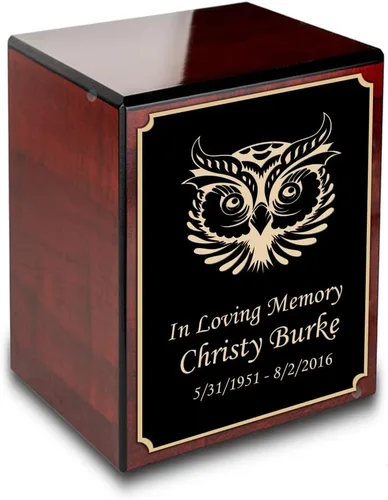 Vista 20 de GetUrns Caja conmemorativa de urna de cremación de cereza pequeña grabada personalizada para cenizas (gloria americana)