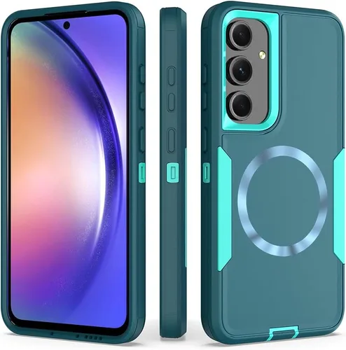 Vista 33 de Funda diseñada para Samsung Galaxy S22 Ultra, magnética, protección contra caídas de servicio pesado, protección de doble capa, compatible