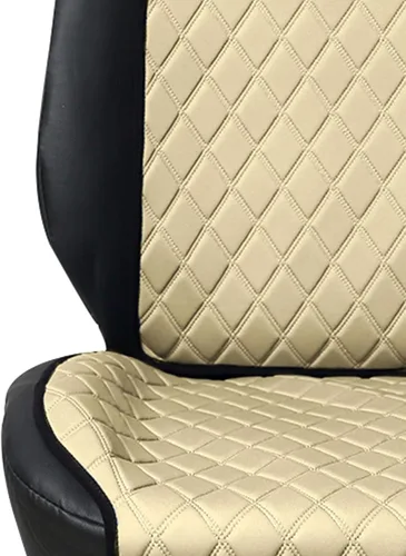 Vista 3 de FH Group Protector de asiento delantero de automóvil, resistente al agua, compatible con bolsa de aire, diseño de diamante de lujo Neo Supreme Beige