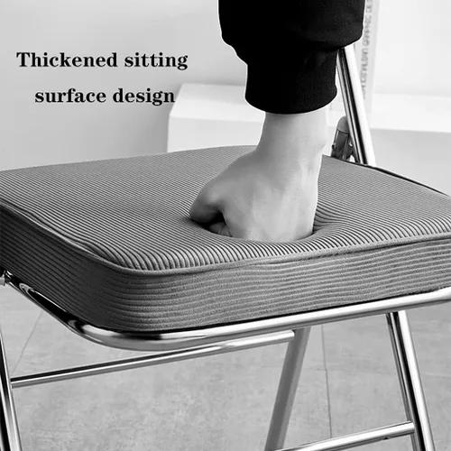 Vista 6 de Sillas plegables para muebles, silla de escritorio, silla de camping, silla plegable con respaldo y marco de metal de acero resistente para sillas