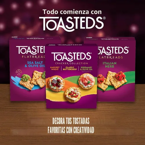 Vista 7 de Galletas tostadas, galletas tostadas, aperitivos de fiesta, paquete variado, caja de 12 onzas (1 caja)