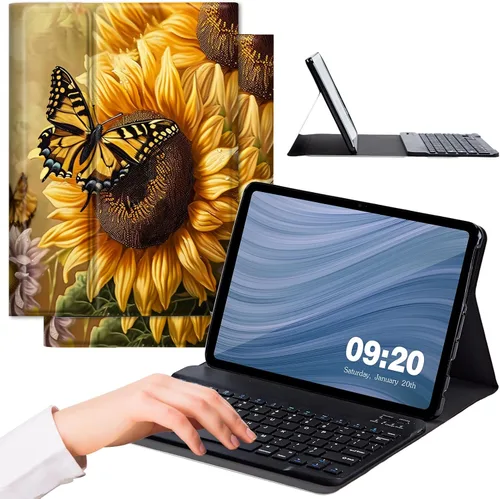 Vista 12 de Funda para Samsung Galaxy Tab A8 10.5 con teclado, fuerte sellado magnético desmontable Bluetooth teclado inalámbrico cubierta de cuero para Samsung