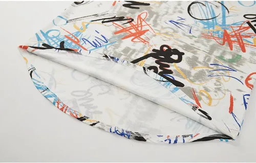 Vista 9 de YININF Camiseta de manga corta con estampado hipster hip hop para hombre