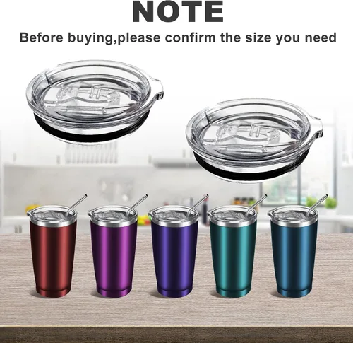 Vista 7 de Tapas de repuesto para vaso de 20 onzas, a prueba de derrames, resistentes a salpicaduras, para boca de taza de 3.25 pulgadas, compatibles con vasos