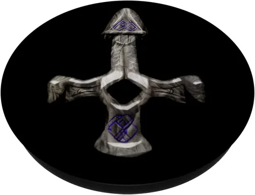 Vista 2 de Thor's Hammer Mjolnir from Old Norse Mythology PopSockets PopGrip intercambiable