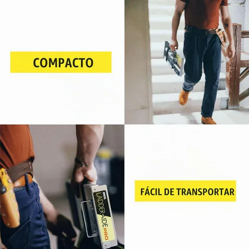 Vista 7 de Ideal Security Escalera plegable PRO: Se adapta a escalones de 4.921" a 7.875" de alto, extensor de escalera, accesorios, estabilizador, nivelador