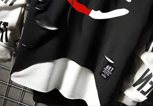 Vista 3 de DUDHUH Sudadera con capucha para hombre con estampado de letras, estilo Techwear casual, hip-hop