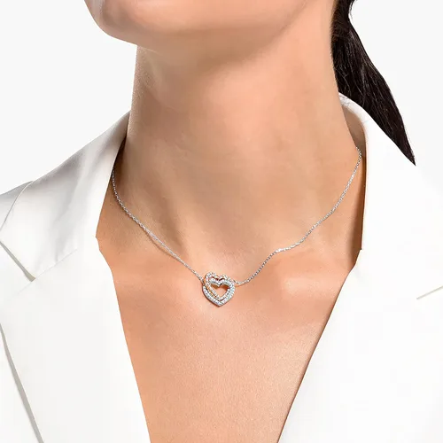 Vista 6 de SWAROVSKI Infinity Heart Jewelry Collection, Rose Gold & Rhodium Tone Finish, Clear Crystals