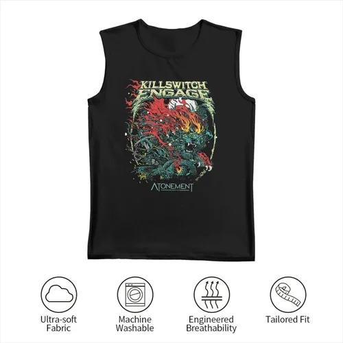 Vista 7 de Camiseta sin mangas para hombre, camiseta sin mangas con gráficos, para verano, casual, gimnasio, entrenamiento, muscular, camiseta sin mangas