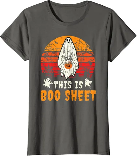 Vista 9 de Funny This Is Boo Sheet Spooky Ghost Halloween - Camiseta de disfraz de juego de palabras, Negro, S