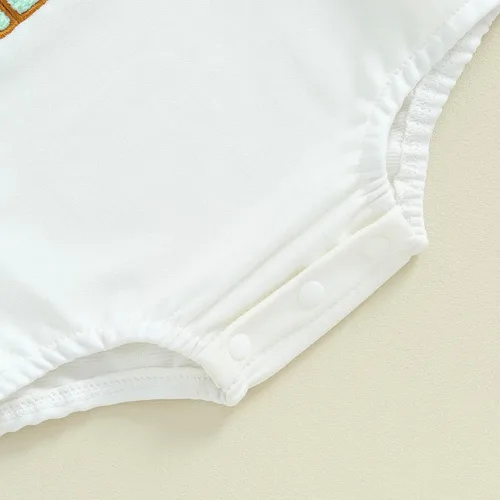 Vista 7 de Ropa de bebé recién nacida, ropa para niña con estampado de papi, sudadera bordada, mameluco de manga larga