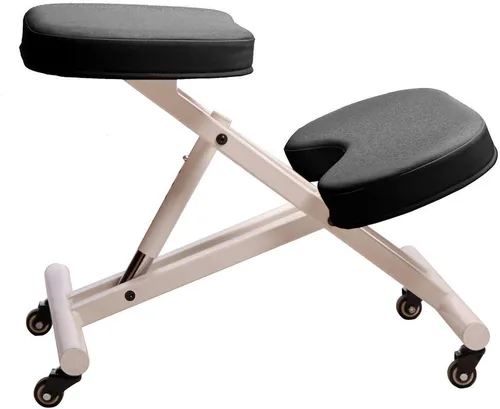 Vista 4 de Modern Home Silla ergonómica con ruedas de postura arrodillada - Blanco/Negro