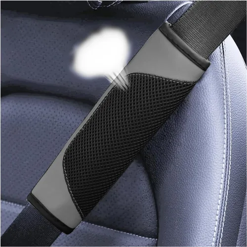 Vista 9 de BESULEN - Fundas para cinturón de seguridad de coche, juego de 2 protectores de correa de hombro de malla de cuero universal, almohadilla de arnés