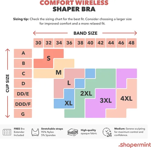 Vista 3 de SHAPERMINT - Brasieres para mujer, brasier de compresión, sin varillas, con tirantes elásticos