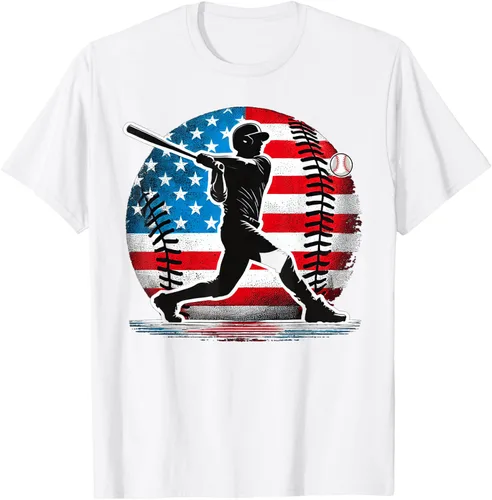 Vista 5 de Camiseta de jugador de béisbol estadounidense con bandera de Estados Unidos