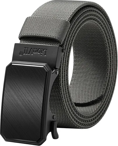 Vista 8 de LionVII Cinturón para hombre con trinquete elástico, cinturón elástico para el trabajo con hebilla automática para hombres, 1 3/8" ajustable