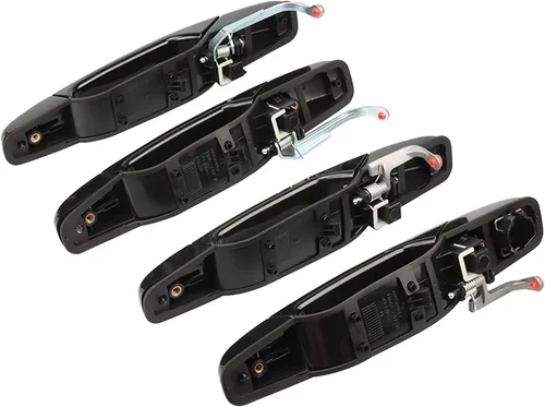 Vista 4 de Juego de 4 manijas negras para puerta exterior delantera y trasera, lado del pasajero, compatible con Chevy Silverado 1500 Tahoe Suburban GMC Sierra
