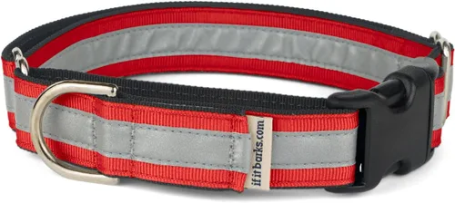 Vista 6 de If It Barks Collar Martingala reflectante de 1" para perros, ajustable, fabricado en Estados Unidos, pequeño, oro amarillo Amarillo Oro