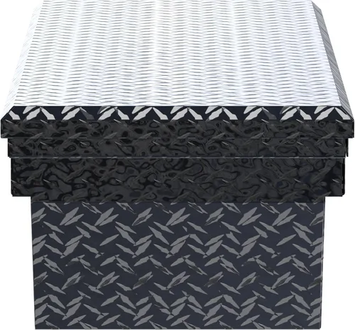 Vista 7 de UWS TBS-63-A-LP-BLK Caja de herramientas negra de aluminio con tapa biselada y aislante.